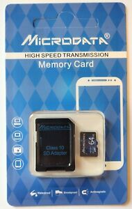 Microdata 64g Memory Card With Adapter SDHC XC 1218 Brand New