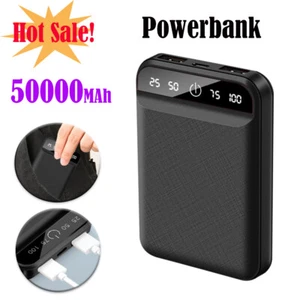 DE Powerbank 50000mAh Externer Batterie Ladegerät ZusatzAkku 2USB für Alle Handy - Zdjęcie 1 z 11