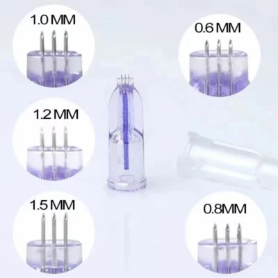 Cristal 3Pin 34G Microneedles Anti Envejecimiento Ojos Líneas de Cuello Cuidado de la Piel Tres Agujas Foto 1 de 4