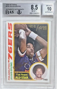 1978 Topps #130 Julius Erving Signed Card Autograph Buyback Auto BAS BGS 8.5/10 - Picture 1 of 3