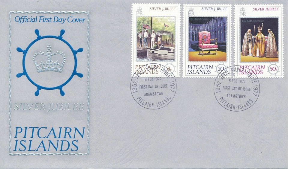 QUEEN'S SILVER JUBILEE EVENT FIRST DAY COVER FDC PITCAIRN ISLANDS  #79 - Image 1 of 1