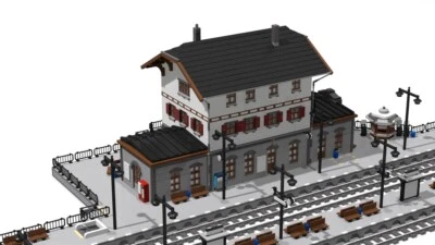 BRICKS-ON-RAILS PDF instrucciones estación Steinheim / estación de tren creator MOC para piedras LEGO©