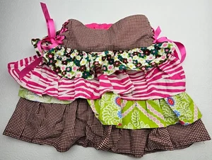 Little Weedz Clothes That Grow Little Girls 6-8 Cotton Layered Skirt Made In USA - Picture 1 of 8