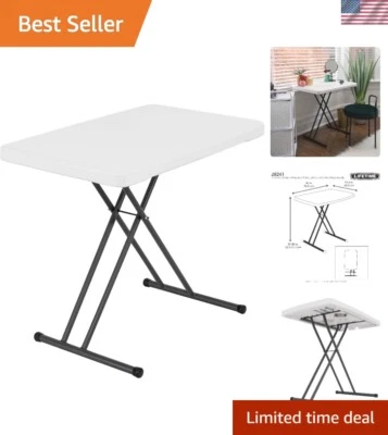 28241 Adjustable Folding Laptop Table TV Tray, 30 Inch, White Granite - Image 1 of 4