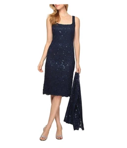 Alex Evenings Sequined Lace Mini Dress - Picture 1 of 6