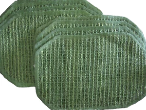 8 MCM Abaca Woven Placemats Green 19x13 Philippines BC Products Boho Natural - Picture 1 of 10