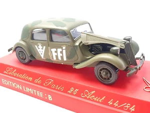 Solido 1:43 WWII CITROEN TRACTION AVANT Liberation Paris Army STAFF CAR MIB RARE - Picture 1 of 13