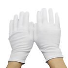 White Cotton Work Gloves Soft Stretch Coin Jewelry Silver Inspection Handling