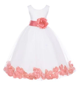 FREE SHIPPING FLOWER GIRL DRESS PAGEANT BIRTHDAY HOLIDAY CHRISTMAST PARTY BRIDAL - Picture 1 of 25