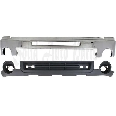 New Front Bumper Set 2Pc For 2007-2010 GMC Sierra 2500 HD Chrome Steel Pickup Foto 1 de 4