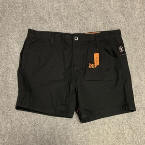 Volcom Shorts Mens 42 Chino Cotton Skateboard Surf Skate Black Cargo Nwt - Picture 1 of 11
