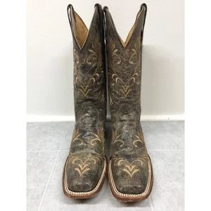 Circle G Womens Distressed Filigree Western Boot Brown Square Toe Size 7.5 M - Picture 1 of 9