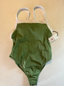 Traje de baño de una pieza para mujer Shade & Shore oliva cuello cuadrado talla: XS 0/2 NUEVO CON ETIQUETAS $36 - Imagen 1 de 10