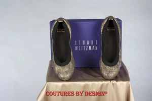 Stuart Weitzman Ballerinas goldfarbene Pailletten Größe 7 neu mit Karton UVP 395 $ - Bild 1 von 4