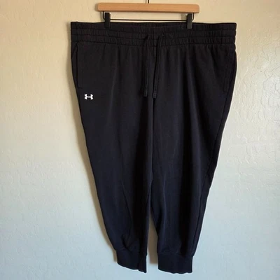 Under Armour UA Rival Fleece Jogger Sweatpants Washed Black Size Womens 3X Plus - Image 1 of 4