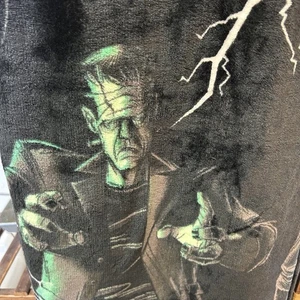 Halloween Universal Monsters Frankenstein Plush Blanket Goth horror Emo Punk - Picture 1 of 4