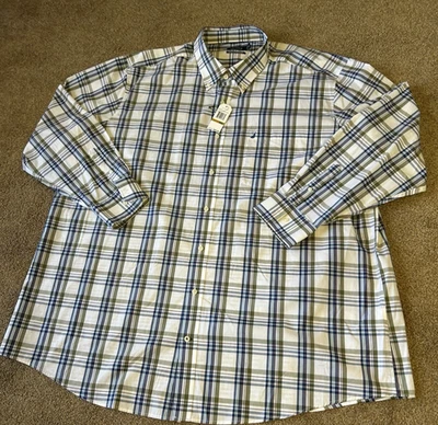 Nautica Shirt Men's 4XL Cotton Plaid Long Sleeve Button Down NEW - Image 1 of 4