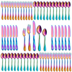 Rainbow Silberbesteck Set für 12, 60-teiliges Edelstahl Besteckset, glänzend R... - Bild 1 von 6