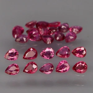 Forma de pera 3x2,5 a 3,5x2,5 mm.SIN CALEFACCIÓN Rojo Rosa Rubí Tailandia 24 piezas/2,54 quilates - Imagen 1 de 6