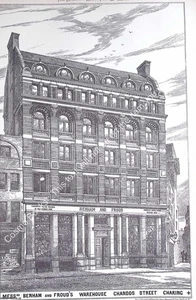 1876 : MESSRS. BENHAM AND FROUD'S WAREHOUSE, CHANDOS STREET, CHARING. AN ORIGINA - Bild 1 von 1