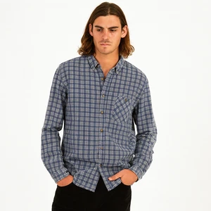 Rolla's Shirt Mens Medium Blue Tartan Check Long Sleeve Button Up Collared - Picture 1 of 9