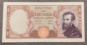 10000 lire Michelangelo Series Replacement 04/01/1968 BB+ - Picture 1 of 4
