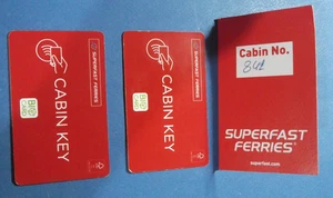 2 x Grecia SUPERFAST FERRIES Líneas envío cabina entrada llave tarjetas de hotel!!! - Imagen 1 de 3