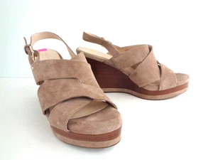 COLE HAAN Grand LACI US 10M Piedra Taupe Gamuza Cuero Plataforma Cuña Sandalia Zapato - Imagen 1 de 6