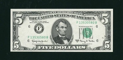 1963A $5 Atlanta Federal Reserve Note FRN • 1968-F • FB Block UNCIRCULATED - Image 1 of 2