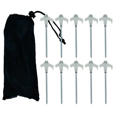 SMART 10 x Glow in the Dark Drill in Zelt Heringe mit TASCHE Camping Wohnwagen Vorzelt Pavillon