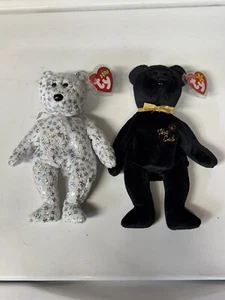 Ty Beanie Baby The Beginning And The End Bears Lot Mint With Tag Protectors Rare - Picture 1 of 8