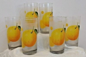 Vintage Set mit 6 lackierten orangefarbenen Bechern 5"1/2x2"1/2 - Bild 1 von 9