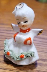 Vintage Miniature Bone China Christmas Angel Playing Accordian Figurine - Picture 1 of 3