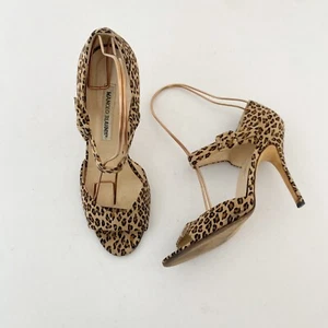 Manolo Blahnik Heels Pumps Schuhe Leopard Open Toe Größe 39,5 - Bild 1 von 12