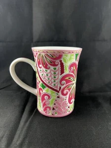 Vera Bradley Porcelain Mug w/Cover Pinwheel Pink Design - Picture 1 of 4
