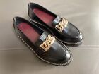 Next Ladies Forever Comfort Black Goldchain Loafers - Size 3/36
