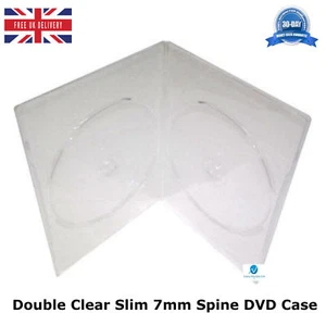 1 x étui DVD double transparent mince 7 mm colonne vertébrale neuf couverture de remplacement visage sur visage HQ - Photo 1/1