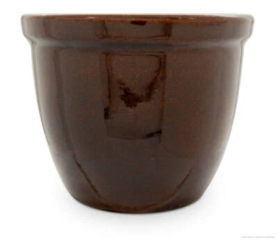 KERAZO Keramik Blumentopf Pflanzkübel Planzgefäß 19x15cm Outdoor Frostfest braun - Bild 1 von 4