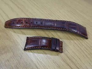 ORIGINAL IWC 20 - 16 Kroko Alligator Lederband braun Armband für Faltschließe - Bild 1 von 3