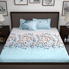 New Bedsheet Bed Cotton with Two Pillow Covers Printed bedsheet King Size 210 TC