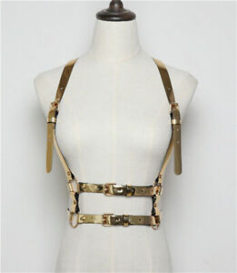 Women Leather Body Chest Harness Belt Strap Waist Vest Corset Adjustable