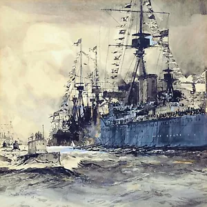 Fleet of Submarines Pintura Dreadnought HMS de Charles Dixon Reproducción - Imagen 1 de 3