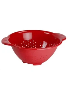 Red Colander 11" Handles And Footings Strainer Drainer FREE SHIPPING - Picture 1 of 3