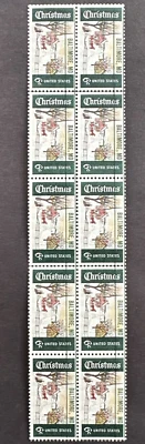 US 1969 Sc# 1384a Baltimore precancel block of 10 MNH OG Christmas in Maine - Image 1 of 2