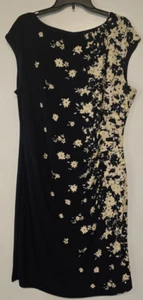 BLACK LABEL by EVAN PICONE Women's Wide Neck A-Line Dress Lined Stretch Size 18 - Picture 1 of 5