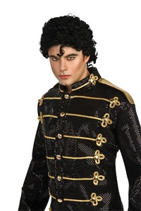 Michael Jackson Military Black Jacket Liquid Sequin Adult Costume - Picture 1 of 1