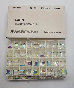 Factory Pack Swarovski Crystal Clear AB 12mm Faceted Cube 5601 Beads; 72pc - Picture 1 of 2