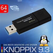 Knoppix 9.3 | Linux Live-System 64GB USB-Stick zur Windows 7-10 Datenrettung