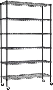 18X48X72 Inch Commercial Wire Shelving Unit with Wheels 6 Tier Heavy Duty Layer - Picture 1 of 12