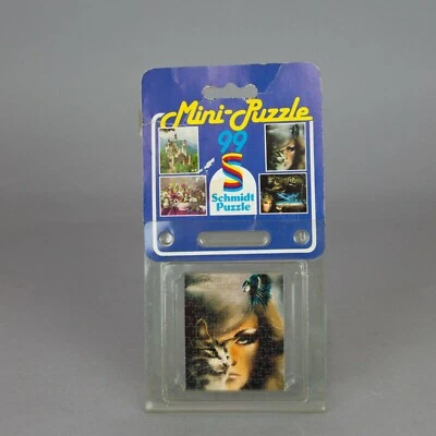 Mini Puzzle 99 02981 motiv “Madchen und Katze” Luc Genot Schmidt Puzzle - Imagen 1 de 3
